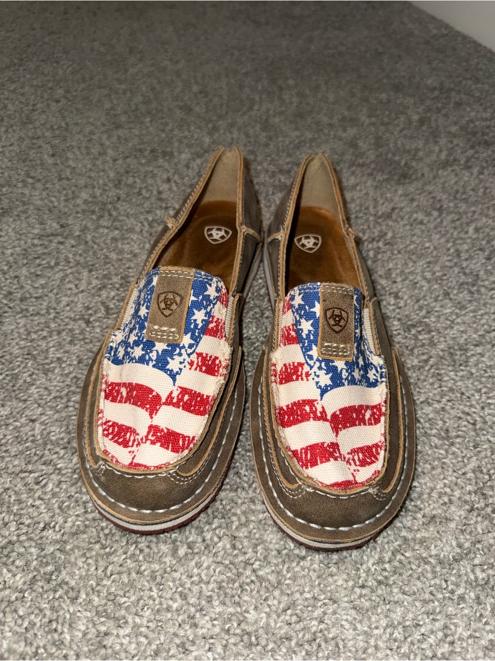 Ariat Brown Cruisers with American Flag Print